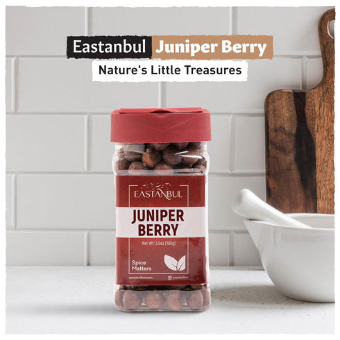 Eastanbul Juniper Berries Whole 3.5oz, Natural Juniper Berries for Gin Based Recipes, Brines, Thanksgiving, Jupiter Berries for Sauerkraut, Sauerb...